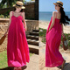 Wanlan Fire Dragon Dragon Fruit Rose Rosa Rosa para mujeres en verano Cuello suelto de cuello en la playa Falda de la playa Rose Rose 9716# S