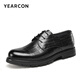 Yierkang Herrenschuhe Sommer Fashion Business Formale Schuhe geschlagen atmungsaktive Ledersandalen 57372W Schwarz 39
