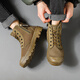Tushilong 3522 Chaussures de protection du travail pour les hommes résistants à la semelle douce légère respirante et langue anti-odeurs de chaussures simples intégrées extérieurs randonnées hautes chaussures libératrices noir 39