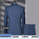MAGIOPY brand men's wool suit suit spring and autumn new middle-aged formal business wedding groom suit blue M 170