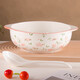New style ceramic double-eared bowl, large household anti-scalding underglaze color boiled fish dish basin, good-looking soup bowl with white spoon, Camellia 2-piece set, 10.5-inch double-eared bowl, 1 pack + 1 soup spoon