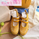 
MR.DEBAO/Ms. Bao 2025 new versatile side empty Velcro frosted leather casual Mary Jane shoes 7800-1585M red 35