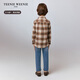 Teenie Weenie Kids 24 Autumn New Boys and Girls Retro Embroidered Classic Plaid Shirt Brown 130cm
