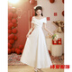 
Dongjing one-shoulder white evening dress can be worn usually with engagement dress wedding dress bride registration white dress white long 3663 L