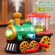 MPPMCK Electric Dampfzug Universal Wheel Spray Lokomotive Model Kinder Jungen Spielzeugauto Auto Stoßfänger 1-3 Jahre alte Batterieversion Elektrische Universal Spray Train-rot
