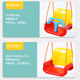 
Hanging chair cradle children's swing outdoor household hanging basket hanging rope baby cradle horizontal bar toy baby courtyard outdoor color block red seat outdoor suit (fine woven eight-legged rope)
