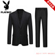 Playboy Suit Men's Business Casual Formal Wear Loose Interview Workwear Professional Work Bank Jacket No-Iron Suit Men's Navy Two-Button Single Top S 160 (Recommended 90-100 Jin Jin equals 0.5 kg)