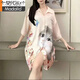 Modal pajamas women's summer day nightgown sexy 2025 new ice silk pure desire style large size pajamas dress 719 orange cat [single skirt] L [100-120Jin [Jin equals 0.5 kg]]