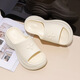 Planaling 8.0 Sandalias elevadas de suela gruesa para mujeres que usan el nuevo pastel antideslizante de verano se siente como flip de playa de celebridades de Internet 8 cm de zapatillas aumentadas [trébol blanco de cuatro hojas] 38-39 [adecuado para 37-38]