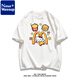 NasaWassup schwere Baumwolle amerikanische Modemarke Cartoon Hellokitty Kurzärmer T-Shirt Männer und Frauen Sommer lässige Mode Tops Ins 1416 Pommes Kelly Cat White S