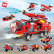 Qichun Fire Protection Series Building Block Car Assembly Small Particle Toy CAR Niños de 6-12 años Regalo 1805 12026/Lieyan Pioneer 4 Box Set Set Box