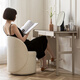 
Tingshi French light luxury bedroom high-end makeup stool internet celebrity simple backrest dressing table chair for girls single sofa [rotating] high back thumb beige-cat scratching leather