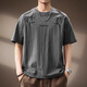 Jeep Spirit authentique Jeep haut de gamme haut de gamme à manches courtes t-shirt imprimé de style chinois pour hommes respirant d'été mince lâche grande taille rapide sèche 829 gris t-shirt xl taille adaptée à 150-170jin [Jin est égal à 0,5 kg]
