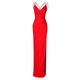 Yuliang evening dress, small sexy nightclub suspender, deep V low-cut long skirt with temperament, backless high slit, mopping the floor red XL