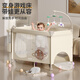 ULOP (ULOP) Krippe bewegbares Spleißbett Multifunktionsklappkrippe mit Windel Tischmoskitonetz Schlafartefakt Babybett Babybedarf Neugeborene Geschenk Cradle Shaker Multifunktional Crib 0-3 Jahre altes Schulbilder, um Kokosnusspalmenpolster zu schicken