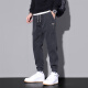 Pantalones casuales judíos El verano de los hombres, la nueva marca moderna, los pantalones de corbata sueltos de nueve puntos, pantalones deportivos, pantalones de trabajo hombres 9859 gris + 9859 verde militar l