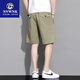 NVWNK shorts men's summer thin pure cotton tooling loose large size sports pants casual mid-pants summer men's five-point pants 9871 military green fat Donglai same style 5XL