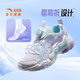 ANTA children's sandals, girls' shoes, 2026 summer new arrival, knob buckle breathable frame shoes, Baotou Yunyi beach shoes for girls, white/light fog purple/blue 6910H-1 33, inner length of the shoe 20.5cm