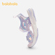 Balabala children's shoes children's sports sandals girls' shoes breathable mesh non-slip 2025 summer new outdoor trend floral purple tone 00307 35 (foot length 21.8-22.2/inner length 22.5)