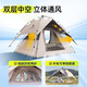 骆驼帐篷户外野营加厚全自动防晒露营装备用品双人速开帐蓬 B3LYTC869果冻彩胶流沙金/奶酪+双垫