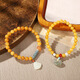 Chi Xing New New Chinese Style Retro Old Beeswax Flat Bead Bracelet Internet Celebrity Hetian Jade Pendant Bracelet Couple Buddha Beads Wenwan Natural Old Beeswax + Hotan Jade Buddha
