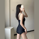 Xingchangwang Schwarz einteiliger Badeanzug Frauen sexy Hosenträger Schmetterling langärmeliges Hemd Heiße Frühlingsferien Badeanzug 2025 Neuer Stil Schwarzes langärmeliges Hemd Badeanzug (zweiteiliger Set) Einen Größe empfohlen 80-120jin [Jin gleich 0,5 kg]