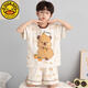 G. DUCKKIDS男童睡衣纯棉短袖卡皮巴拉2025超火两件套夏装儿童家居服大童套装 N694哪咤 110 cm/10码【103-112cm】