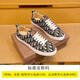 OLJ men's shoes 2025 summer new trendy brand canvas shoes lightweight soft-soled printed men's shoes breathable and versatile casual shoes men's gray (leather shoes size is one size larger) 38