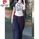 
Pierre cardin European summer short-sleeved sports suit for women 25 years new fashionable and fashionable work clothes wide-leg pants two-piece set to make them look slimming picture color two-piece set M (100-110Jin [Jin equals 0.5 kg])