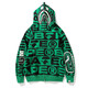 BAPE trendy brand ape man head camouflage loose men and women versatile shark double hat zipper cardigan sweater hooded jacket 6173 black M