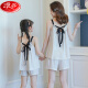 Langsha (Langsha) Pajamas de niñas, Padre-Spender Stafts Starts Swits Sweet Summer Algodón de algodón delgada Big Boy Girl Princess [gasa de algodón puro] LD11301# Milk Apricot Color M 8 Tamaño [Altura sugerida 95-105C]