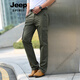 Jeep Spirit Pantalones de trabajo para hombres Strett Straight Spring y Verano delgado Fino de primavera múltiple y otoño Pantalones casuales 2025 Dark Grey 9923 (Estilo delgado) 31 cintura 2 pies 4