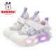 Babudou Children's Shoes Girls Flash Shoes Summer Baby Mesh Shoes Children's Toddler Shoes 103352076 Pink Purple/White 25