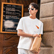 
Mr.BuMrBu cloth silhouette creative folding pocket casual round neck short sleeve men's T-shirt summer new style GT15263 ivory white M 170