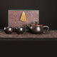 Zhexuan Purple Pottery Household Kung Fu Tea Maker Set Tea Cup Fengming Teapot Rotating Gift Box Practical Gift for Elders