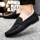 HQting Honglongfly Men's Beans Chaussures coréen Version coréenne du travail Business Chaussures en cuir décontractées respirant et polyvalent non glisser un pied de pédale D826 Black 40 Small