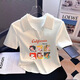 Rongxitu Sommer Trendy Shirt Nische Design Slim Slim Damen Short Top 702-White-36 L