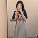 COLORFUL GEMS夏季女童宽松显瘦睡裙短袖过膝韩版长款家居服广州十三行 KE-1105#灰色表情包裙 均码