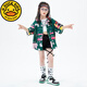 G.DUCKKIDS小黄鸭儿童街舞潮服夏季男童嘻哈衬衫套装毕业走秀服装女孩爵士舞 841男白短袖 110