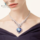 Blanche Ocean Heart Luxury Crystal Necklace Banquet Bride Love Pendant Gift Feminine Elegant Neck Necklace New Wedding Purple