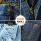 
JEEP SPIRIT high-quality jeans men's spring 2025 new loose straight middle-aged large size high waist deep trousers blue-J679 thick 29 (waist 2 feet 2)