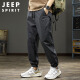 JEEP SPIRIT吉普休闲裤男夏季潮流工装裤子速干运动哈伦冲锋束脚裤 黑色 XL 