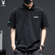 
Playboy; PLAYBOY summer men's high-end POLO shirt men's short-sleeved heavy t-shirt simple large size sports ins trendy brand top W-327 dark gray 2XL 140Jin[Jin equals 0.5 kg]-155Jin[Jin equals 0.5 kg]