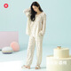[7a Antibacterial y Mite Anti] Pajamas de primavera para mujeres Pure Cotton Long manga delgada Pure Deseo Conjunto de ropa para el hogar 3E3291 M