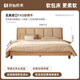 Lit en bois massif d'origine moderne simple appartement écologique écologique en cuir authentique riz abricot lit doux chêne 1,5 mètres lit double l701b