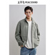 PEACEBIRD Men's Jacket Workwear Outdoor Stand Collar Splicing Loose Jacket Men's Jacket Black Second Batch L