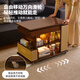 
Ruifan solid wood movable coffee table living room side sofa side cabinet small apartment lifting side table simple multi-function push cart