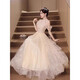 
Kaizitu evening dress for women's birthday party adult ceremony graduation ceremony host champagne color XL