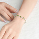 HKHL with certificate 925 silver natural peridot bracelet for women emerald lucky bracelet birthday gift natural peridot bracelet certificate + light luxury gift box