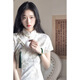 Hualin mode modifié Cheongsam Summer Tempérament fille robe blanche Style chinois Daily 831 Green Mariffon S